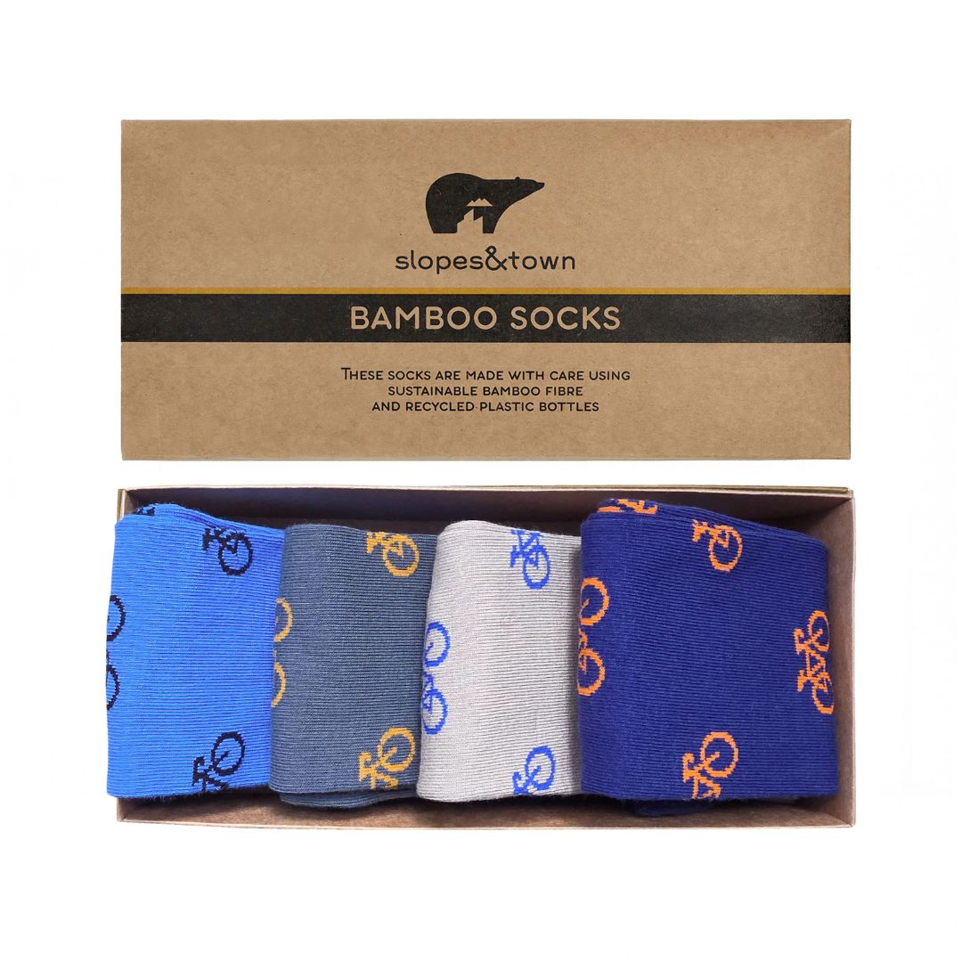 Chaussettes en bambou Coffret cadeau 4 paires Slopes&Town - Vélo