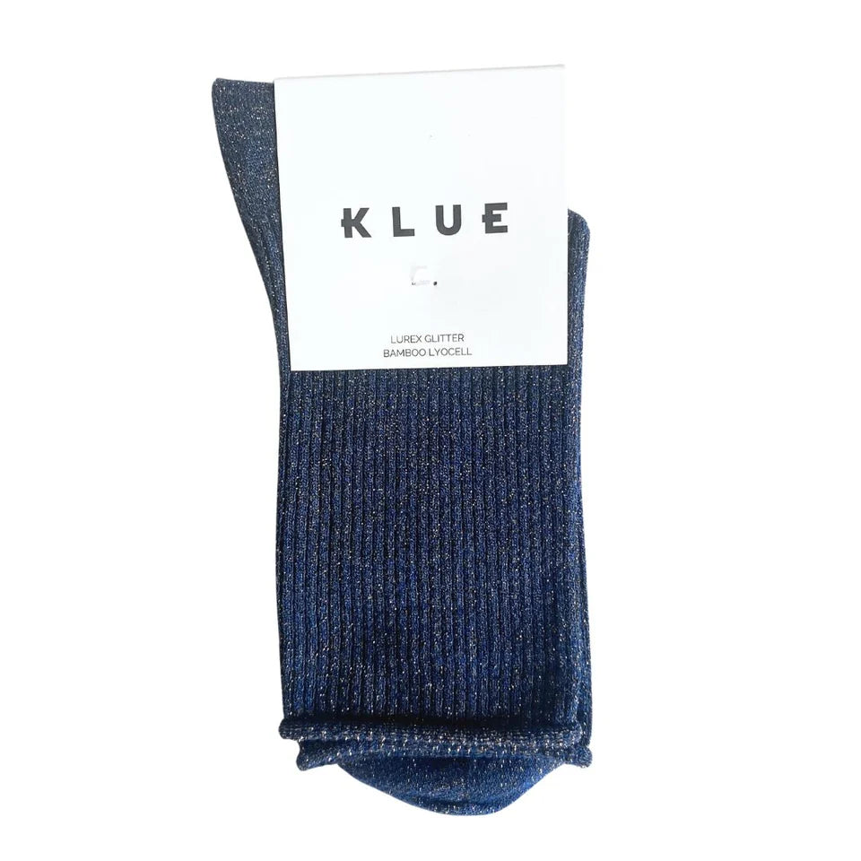 Klue Glittersokken Bamboe - Donkerblauw