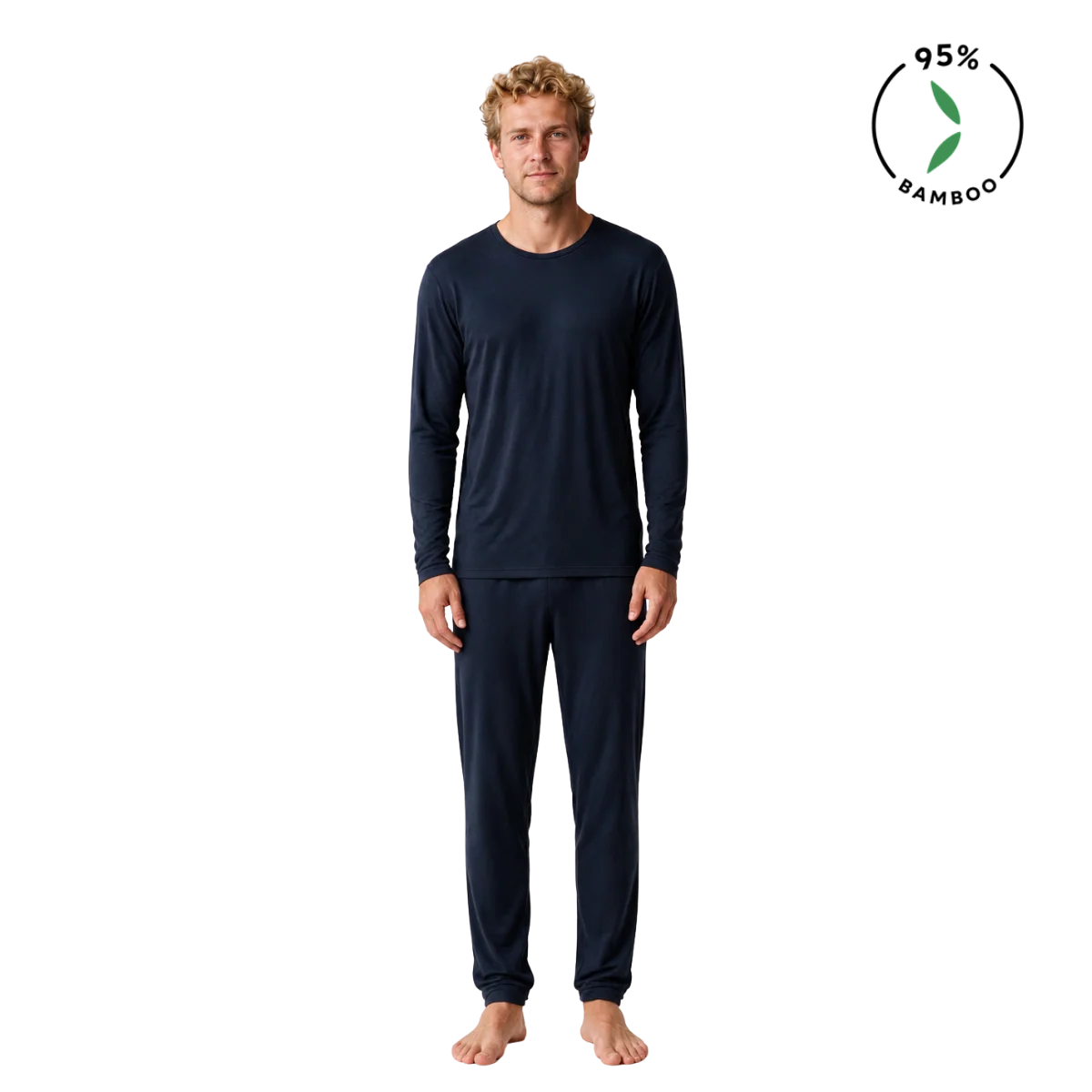 Bamboo Basics Zachte Bamboe Pyjama Heren Lange Mouw Nino
