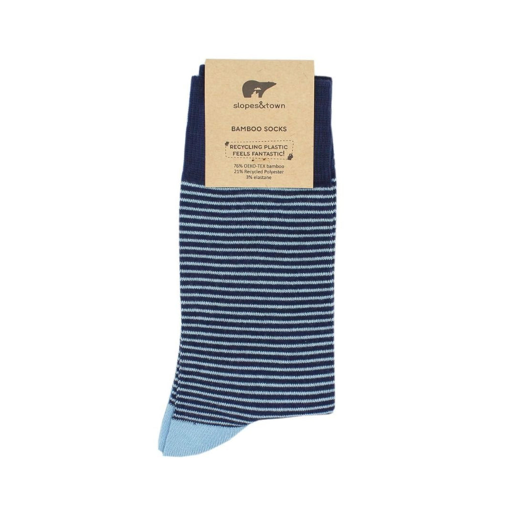 Bamboe sokken Slopes&Town - Blauw Fijn Gestreept kopen met ecocheques | ecochequesonline.be