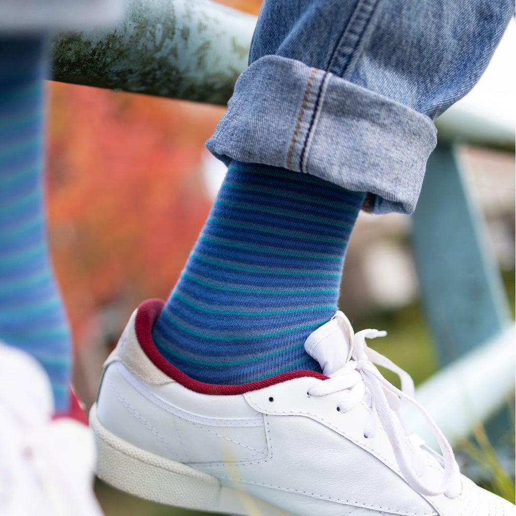 Bamboe sokken Slopes&Town - Blauw gestreept kopen met ecocheques | ecochequesonline.be