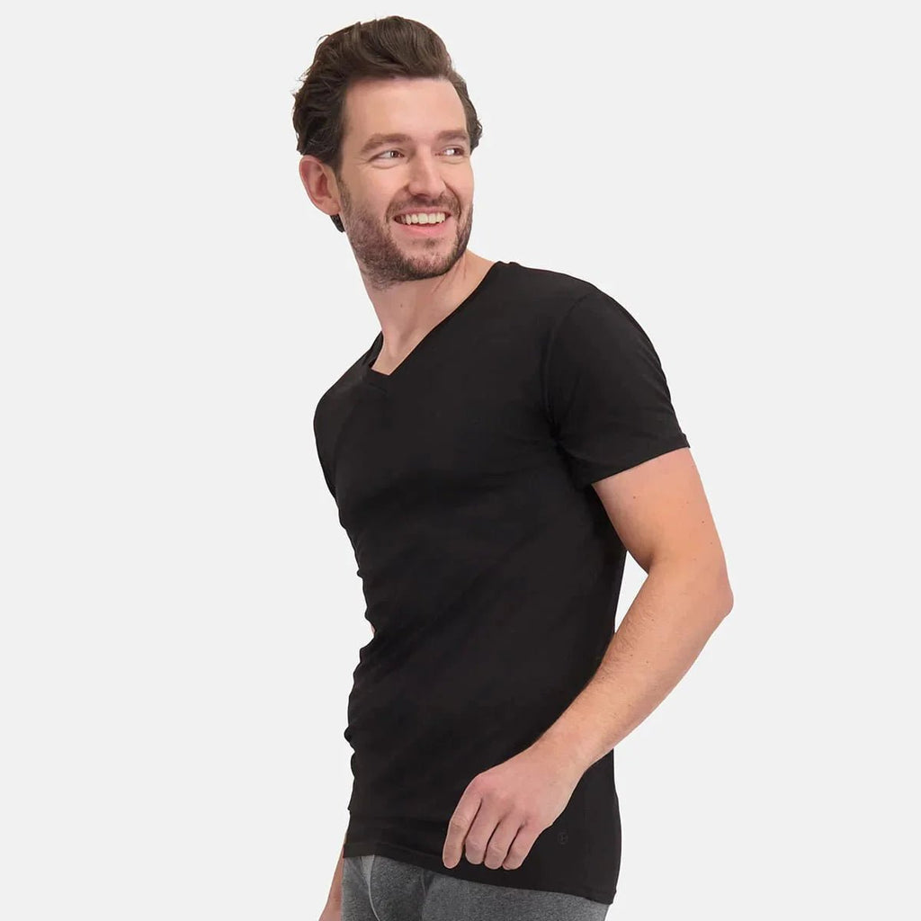 Bamboo Basics Bamboe T-Shirt Heren V-Hals 2-Pack Velo kopen met ecocheques | ecochequesonline.be