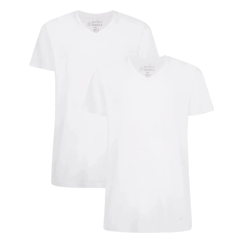 Bamboo Basics Bamboe T-Shirt Heren V-Hals 2-Pack Velo kopen met ecocheques | ecochequesonline.be