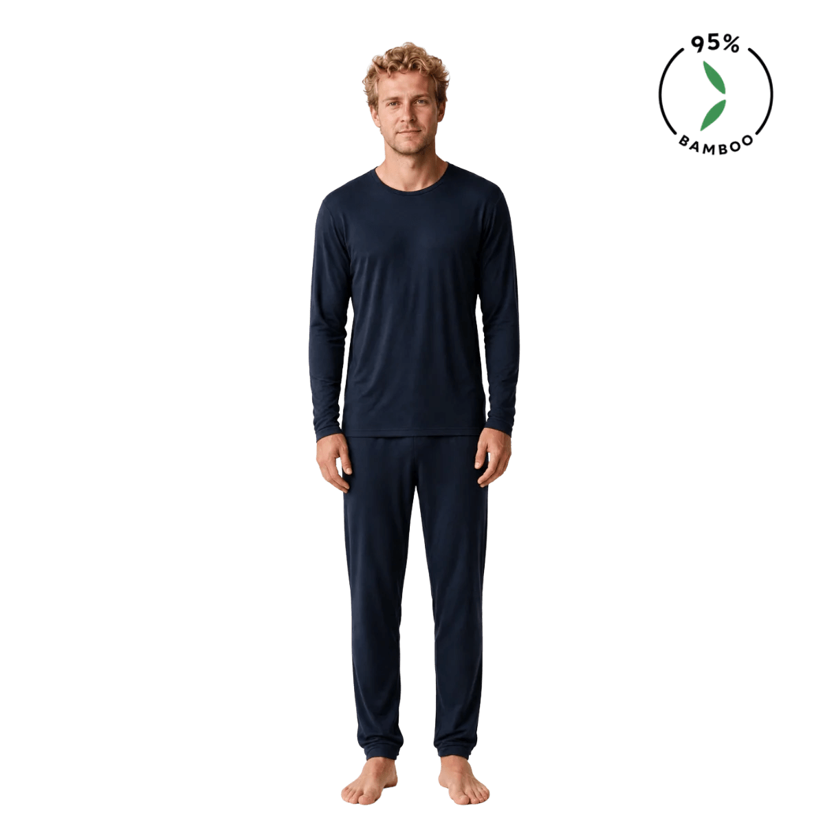 Bamboo Basics Zachte Bamboe Pyjama Heren Lange Mouw Nino kopen met ecocheques | ecochequesonline.be