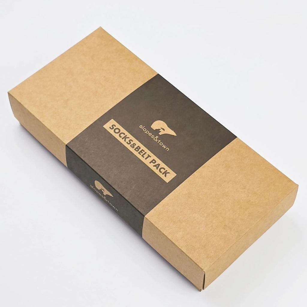 Giftbox Broeksriem & Bamboe sokken - Bruin kopen met ecocheques | ecochequesonline.be