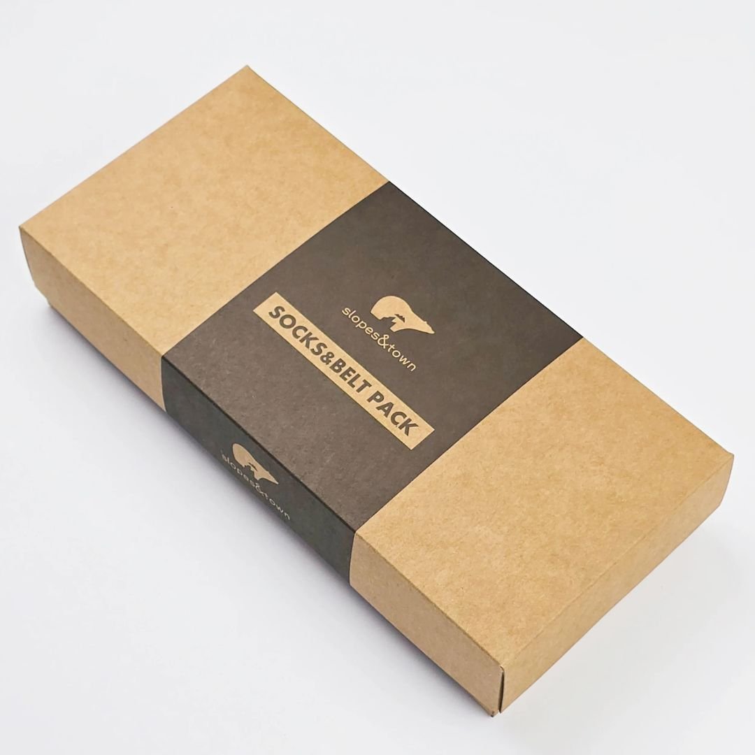 Giftbox Broeksriem & Bamboe sokken - Bruin kopen met ecocheques | ecochequesonline.be