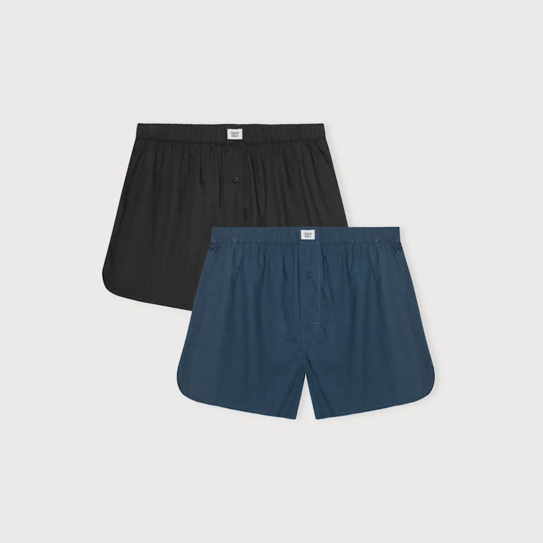 Organic Basics Boxershorts Heren 100% katoen 2-pack Blauw & Zwart kopen met ecocheques | ecochequesonline.be